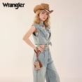 thumbnail image 6 of Wrangler KeyChain Wallet Wristlet Wallets for Women Dual Pouch Wristlet Rfid Blocking Credit Card Holder Wallet, Checkered-Brown, 6 of 8
