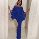 thumbnail image 2 of Gibobby Vestidos largos de fiesta Mujeres sexy un hombro vestidos delgado elegante damas vestido de fiesta(Azul,M), 2 of 5