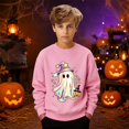 thumbnail image 2 of Gyexs Little Girls Halloween Sweatshirts Crewneck Pullover, Oversized Casual Cute, Trick or Treat Apparel, 2 of 7