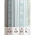 thumbnail image 6 of Striped Sheer Curtains 45 inches Long 2 Panels Set Ocean Light Blue Starfish Shell Jellyfish Coral Tiers Sheers Rod Pocket Small Window Short Curtains for Kitchen Cafe, Each 52" W x 45" L, 6 of 7