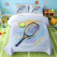 thumbnail image 2 of Manfei Boys Girls Tennis Twin Quilt Set, Sport Twin Coverlet Set, LightBlue Yellow Black, Gray Reversible 2 Pieces, 1 Bedspread and 1 Pillowcase, 2 of 7