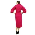 thumbnail image 4 of Bimba Women Long Solid Belt Robe Soft Modal Cotton Wrap Round Plain Bath Robe, 4 of 4
