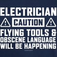 thumbnail image 3 of CafePress - Caution Electrician T Shirt - Men's Classic Graphic Cotton T-Shirt, 3 of 4