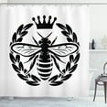 thumbnail image 1 of Ambesonne Queen Bee Shower Curtain, Monochrome Wreath, 69"Wx75"L, Black White, 1 of 3