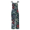 thumbnail image 4 of successthop Jumpsuits for Women Casual Loose Sleeveless Overalls Spaghetti Strap Wide Leg Floral One Piece with Pockets, 4 of 5