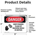 thumbnail image 2 of (2 Pack) Keep Fingers Clear Of Machine Motion OSHA Danger Sign, 2 of 7