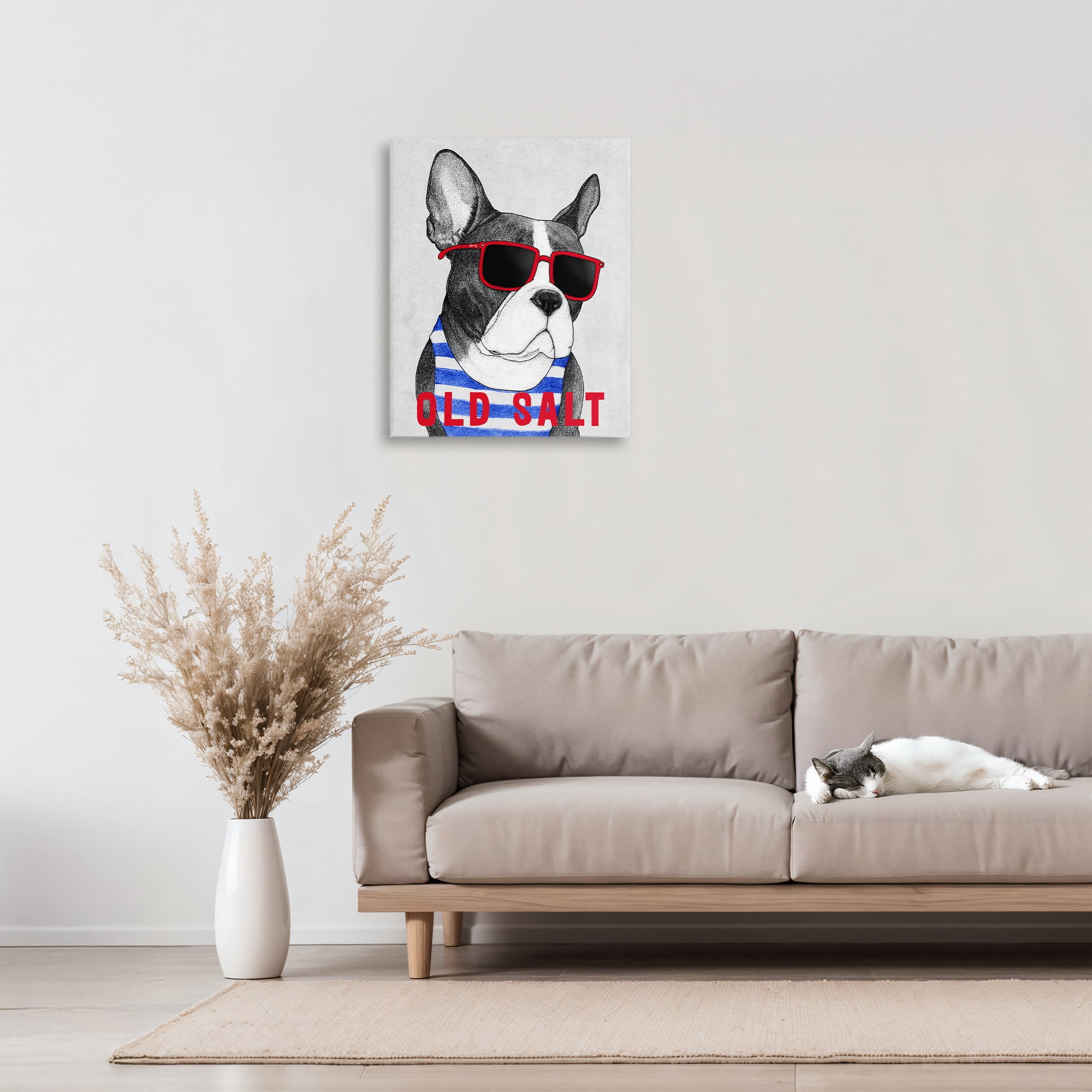Stupell Industries Old Salt Summer Frenchie Canvas Wall Art, design by Barruff