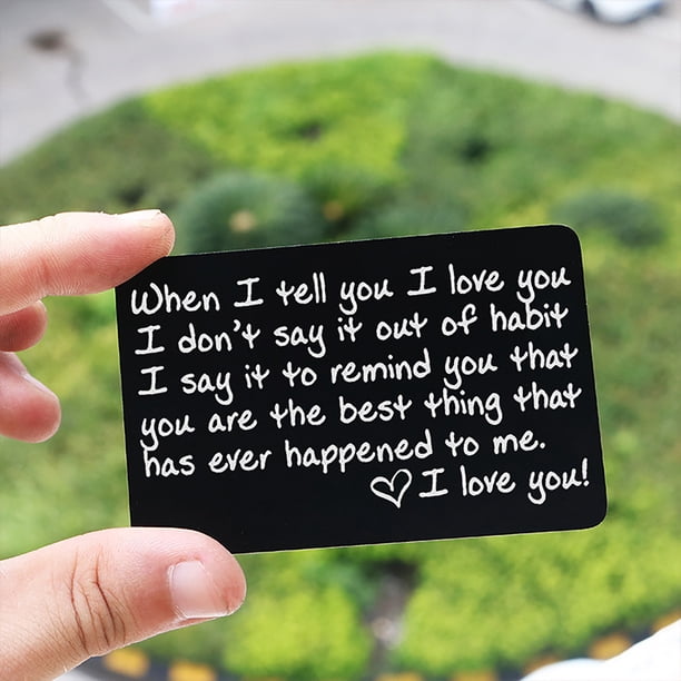 Hxlamzoo Small Laser-carved Wallet Card And Commemorative Card, Sweet Words, Perfect Gift for Your Lover