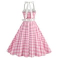thumbnail image 3 of RUTAYY Women's Dress Polka Dot Halter Sleeveless Party A-Line Slim Fit Casual Daily Wear Trendy Beach Mesh Dresses, 3 of 8
