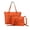 Orange, variant on 3 pcs Tote Bag Set Big Purse-Green