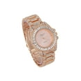 thumbnail image 2 of Women's Baguette Cut Diamond Crystal Bling'ed Out Watch - Drop it Down with This Ice on Your Wrist Ladies!! Kakuna Matata!! - ST10372MLA Metal Rose Rose, 2 of 4