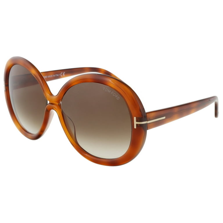 Tom Ford FT0388 S 56B Gisella Tortoise Round Sunglasses Walmart