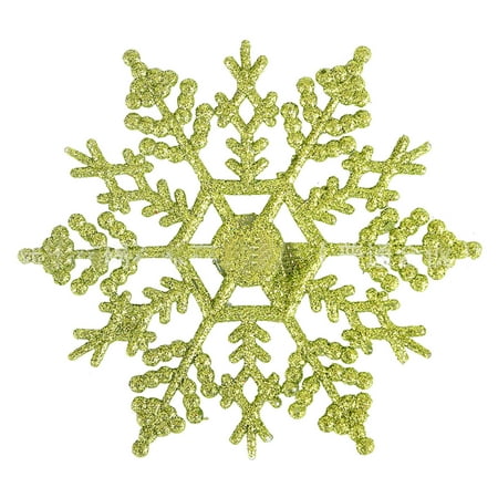 

4 Inch Glitter Snowflake Christmas Ornament Christmas Tree Ornament Home Snowflakes for Decorations Christmas Kitchen Towels Ceramic Birds to Hang on Wall Natural Bead Garland Ornament Garland