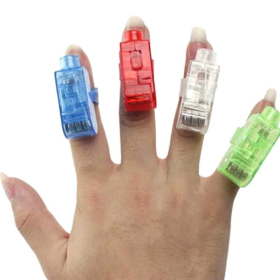 Anvazise LED Finger Lights Bright Party Supplies Halloween Holiday Light up Toys Random Color 4Pcs