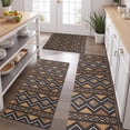 thumbnail image 2 of Boho Brown Geometric Ethnic Pattern Kitchen Rugs Sets Of 3,Kitchen Runner Rugs Non Skid Washable,Decorative Kitchen Floor Mats for Kitchen,Sink,Laundry,17"x30"+ 17"x47" + 17"x59", 2 of 6