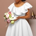 thumbnail image 3 of AURA Plus Size Summer Ruffle Sleeve High Waist Maxi Swing Dress Elegant Banquet Party Dress XL XXXL, 3 of 10