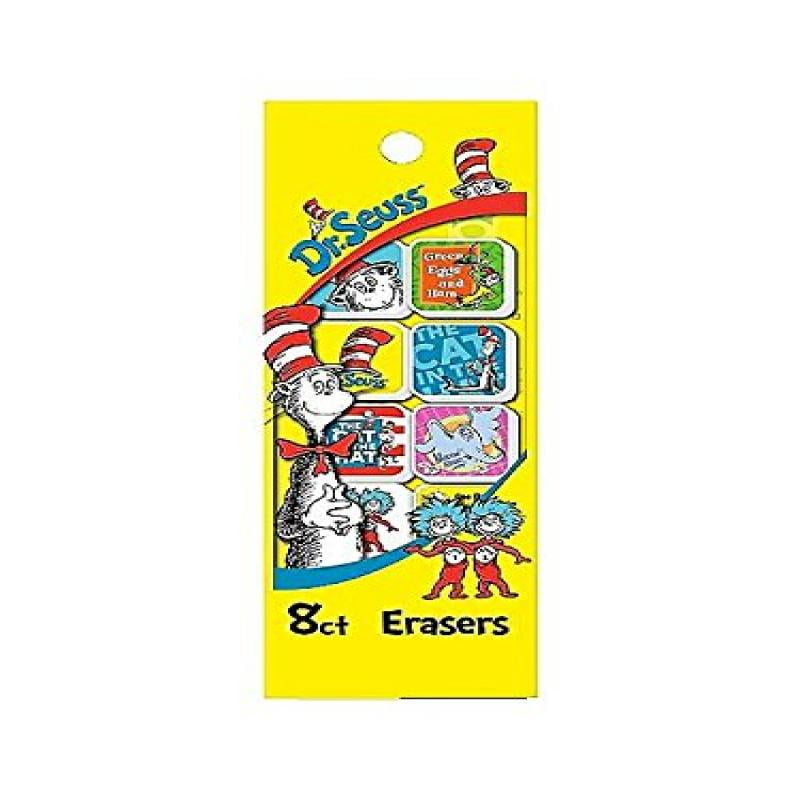DR SEUSS CAT IN THE HAT SQUARE ERASERS GREEN EGGS ONE FISH HORTON PK//8
