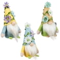 thumbnail image 3 of Mini Plush Floral Spring Gnomes - 7" - Blue Yellow and Green - Set of 3, 3 of 6