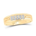 thumbnail image 2 of 10K Yellow Gold His Hers Round Diamond Square Matching Wedding Set 1/3 Cttw, Womens Size: 5-10, Mens Size: 7-13, 2 of 3