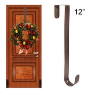 12 In Wreath Hanger - Metal Wreath Holder - Door Hook for Xmas Easter Spring Wreath - Front Door Hanger Bronze