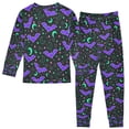thumbnail image 2 of FORMRS Toddler Unisex Long Sleeve Top and Pants Pajama Set 2-Piece Sleepwear, Sizes 18M-8Y, Purple Cartoon Bats Pattern, 2 of 6