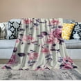 thumbnail image 2 of ARISTURING Decorative Throw Blankets: Soft Plush Lively Rose Floral Accent for Couch or Bed, Colored: Blush Pink Purple Navy Blue Grey White, 2 of 6