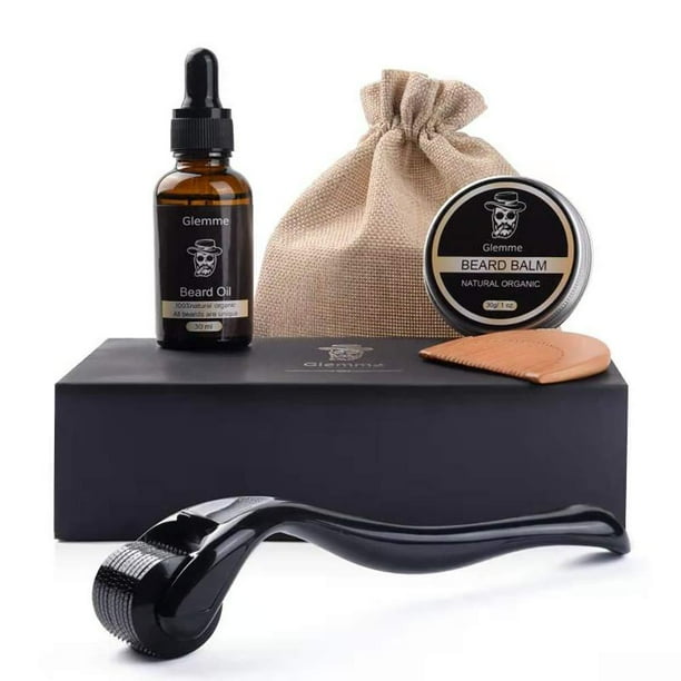 Beard Growth Kit, Derma Roller with Beard Growth Oil Serum for Men