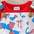 thumbnail image 5 of TOWED22 Baby Girls Clothes Set 2 Piece Summer Casual Cute Short Sleeve Rompers and Overalls Shorts 0-3 Years Toddler Outfits(Red,18-24 M), 5 of 7