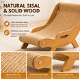 thumbnail image 4 of Cat Scratcher Lounge Chair for Indoor Cats, C-Shaped Sisal Cat Lounger Bed with Wooden Frame, Durable Scratching Sofa for Resting Playing Sleeping, Modern Cat Furniture, 4 of 8