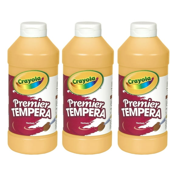 Crayola Premier Tempera Paint, 16 oz, Peach, Pack of 3