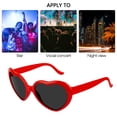 thumbnail image 4 of Heart Effect Glasses, 2 Pieces 3D Heart Glasses Diffraction Glasses for Carnival Music Outdoor Party Bar Fireworks (Black and Red), 4 of 5