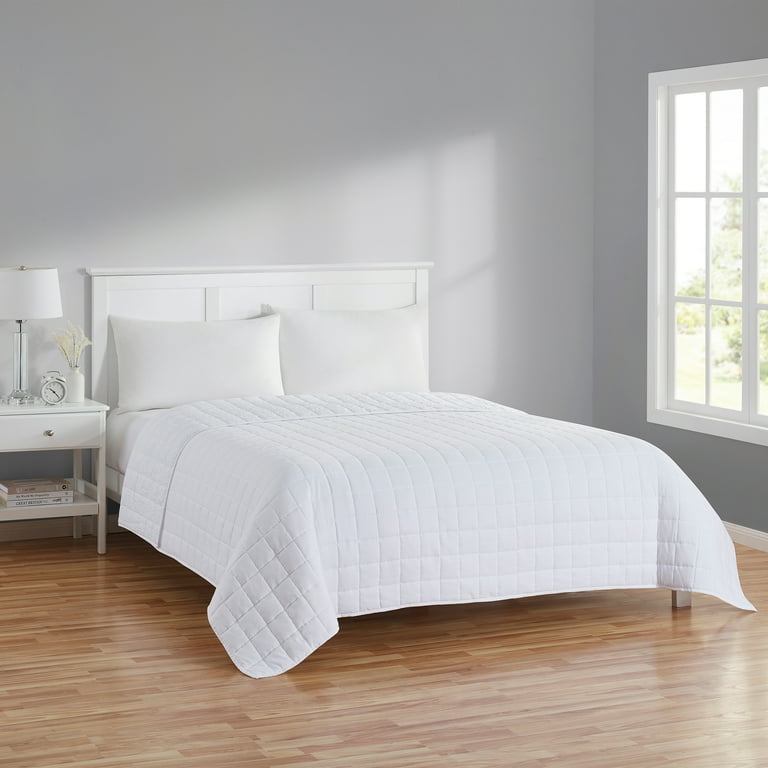 Mainstays Solid White Crinkle Box Soft Wash Microfiber Adult