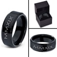 thumbnail image 4 of Tungsten Gradutaing Class Of 2019 Roman Numerals Engraved Band Ring 8mm Men Women Comfort Fit Black Beveled Edge Polished, 4 of 4