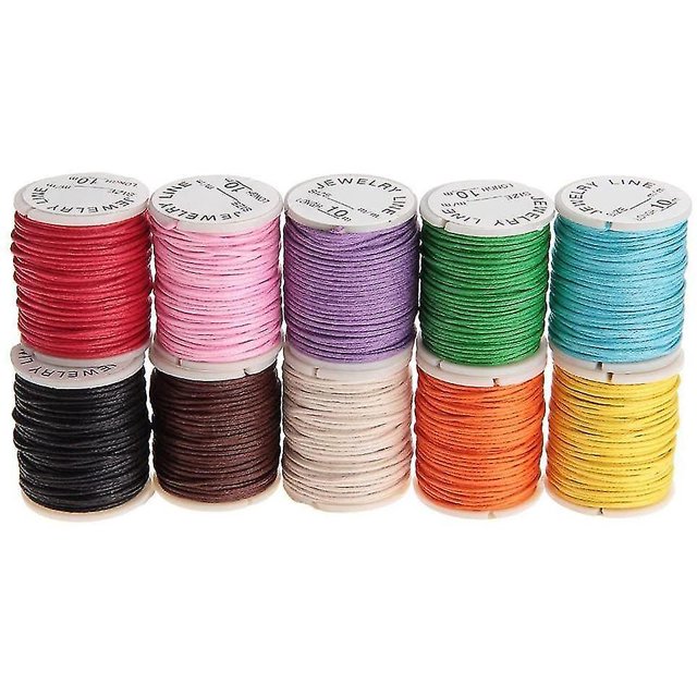 10 Rollos de Hilo de Algodón Encerado 10 m 1 mm para Bisutería ShuxiuWang 8390605515491