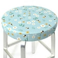 thumbnail image 3 of Bingfone Bee Flower Padded Round Bar Stool Cover Cushion with Elastic Fabric Round Chair Seat - Bee Flower, 3 of 7