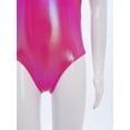 thumbnail image 5 of TSSOE Girls Glossy Dance Leotard and Shorts Set Sleeveless Criss-Cross Back Bodysuit Top + Shorts Scrunchies for Ballet Hot Pink 7-8, 5 of 7