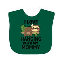 Inktastic I Love Hanging out with My Mommy with Sloth Boys or Girls Baby Bib