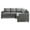 Gray/Microfiber, variant on Sandridge 80 in. W 2-piece Microfiber L Shape Sectional Sofa in Gray