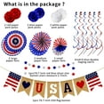thumbnail image 6 of 26Pcs Patriotic Decorations 4th of July Decor - LOVE USA Banner Red White Blue Paper Fans Star Streamer Pom Poms Hanging Swirls for Veterans day,Labor Day,Presidents Day,Flag Day, 6 of 6