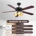 thumbnail image 1 of VENTILADOR DE TECHO 52'' CON CONTROL REMOTO 6 VELOCIDADES CAFÉ MADERA., 1 of 4