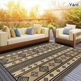 thumbnail image 4 of 6'x9' Outdoor Rugs, Yamaziot Waterproof Plastic Patio Rug, Reversible Outdoor Mats for RV Camping Picnic Garden Backyard Balcony Porch Beach, Black, 4 of 12
