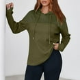 thumbnail image 3 of WRKEKC Sweatshirts for Women Casual Waffle Knit Hooded Pullover with Drawstring Long Sleeve Lightweight Fall and Winter Athletic Top, 3 of 8