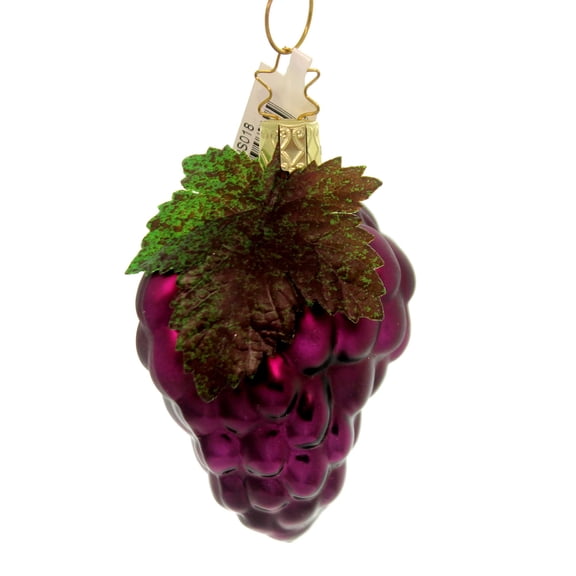 Inge Glas Harvest Grapes Ornament Glass Fruit Concord Purple 10079S018