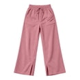 thumbnail image 5 of Ozmmyan Wide Leg Sweatpants for Womens Corduroy Drawstring Elastic Waist Flare Trousers with Pockets Split Hem Fall Winter Casual Solid Color,S-2XL, 5 of 6