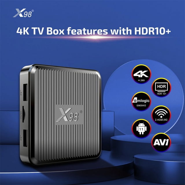 X98q Set Top Box S905w2 Android 11.0 Quad Core 2.4D 5G Dual Frequency Smart TV Box 4k Hd Network Media Player US Plug