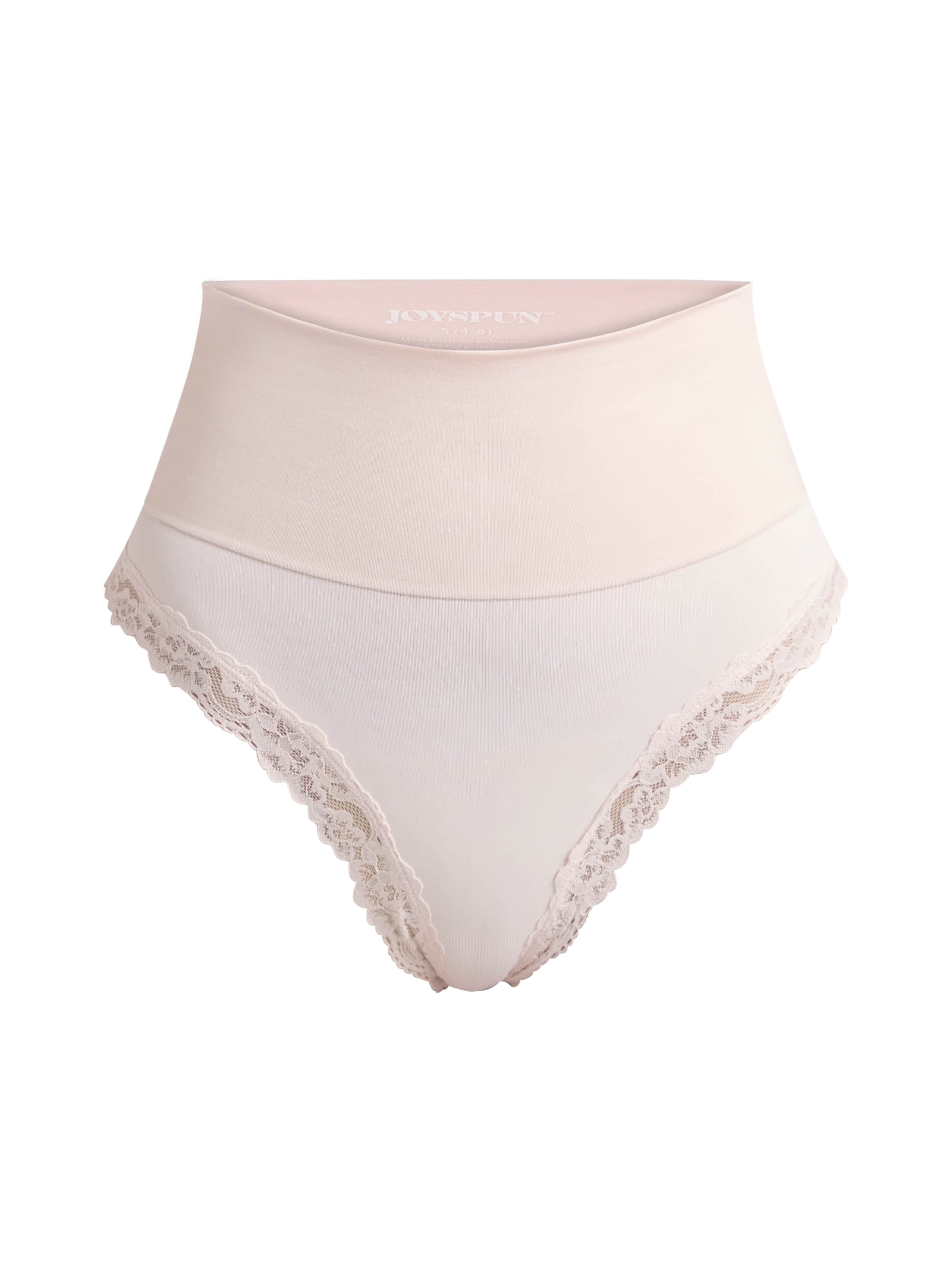Joyspun Women's Everyday Smoothing Thong with Lace, Sizes S-XXXL