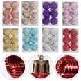thumbnail image 4 of Leke - Juego de 6 bolas navideñas variadas de oro blanco para colgar en el árbol de Navidad, adornos navideños para el hogar, Navidad Noel, 4 of 8