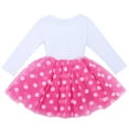 thumbnail image 2 of FYMNSI Baby Kids Girl My 2nd Second Birthday Dress Cake Smash Outfit Long Sleeve Princess Polka Dots Tulle Bowknot Dress Two Years Old Party Clothes Photo Props 2 Years Hot Pink, 2 of 7