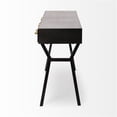 thumbnail image 3 of Mercana Vince 3 Drawer Metal Writing Desk in Matte Black, 3 of 6