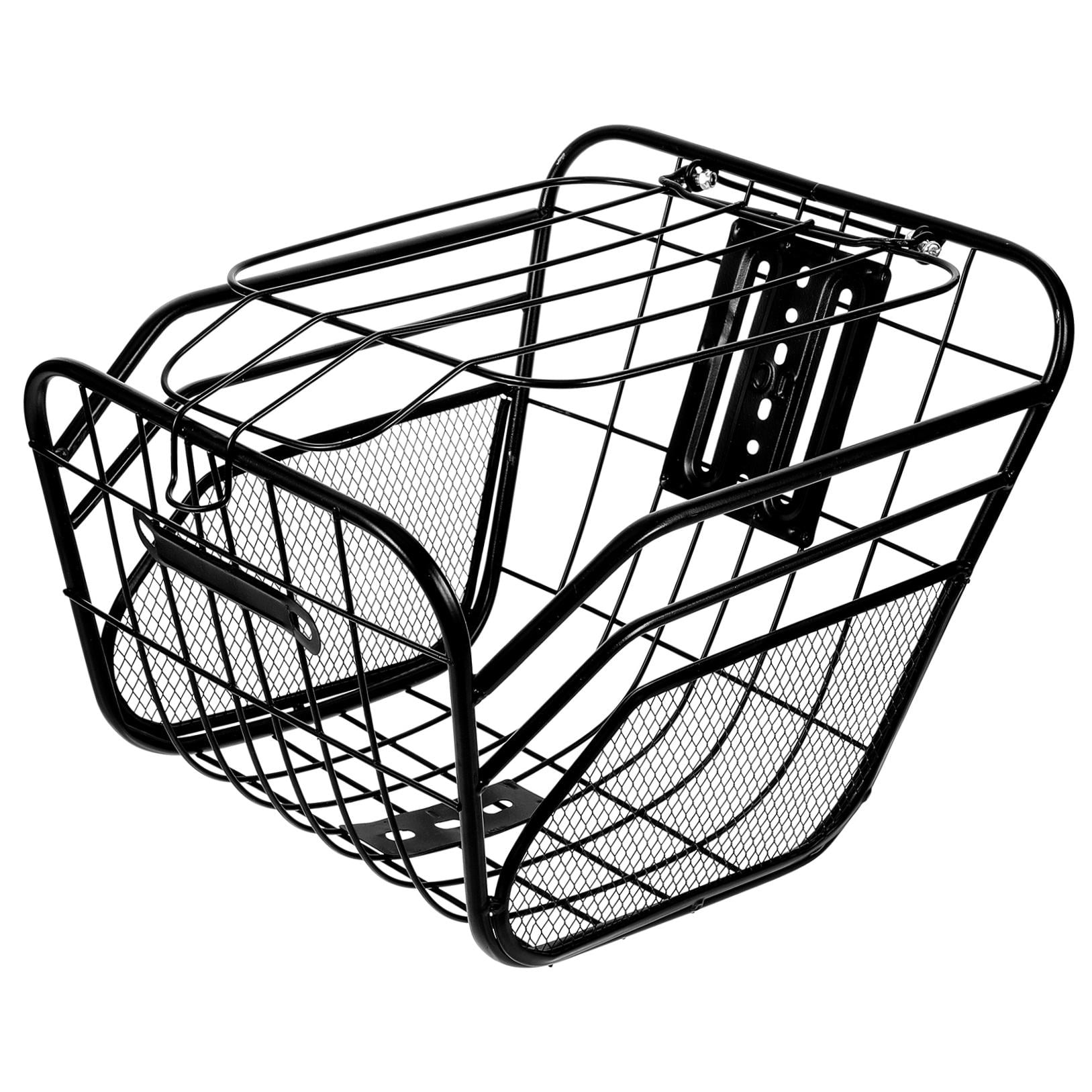 Supvox Sturdy Black Metal Bike Basket Front Handlebar Mount Detachable for Convenient Cycling